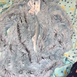 Alex Max NWT Faux Fur Jacket Baby blue